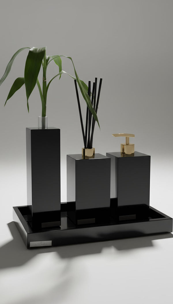 Kit Lavabo Luxo Granito Preto Absoluto Polido